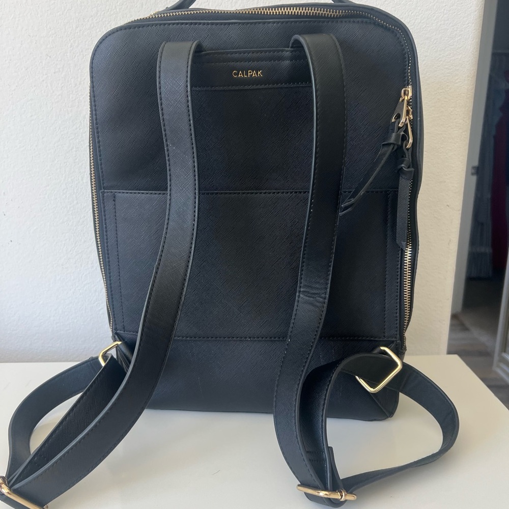 Calpak Black Backpack Elegant Minimalist Design - Picture 4 of 13